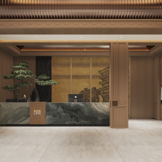 新中式酒店前厅单张1