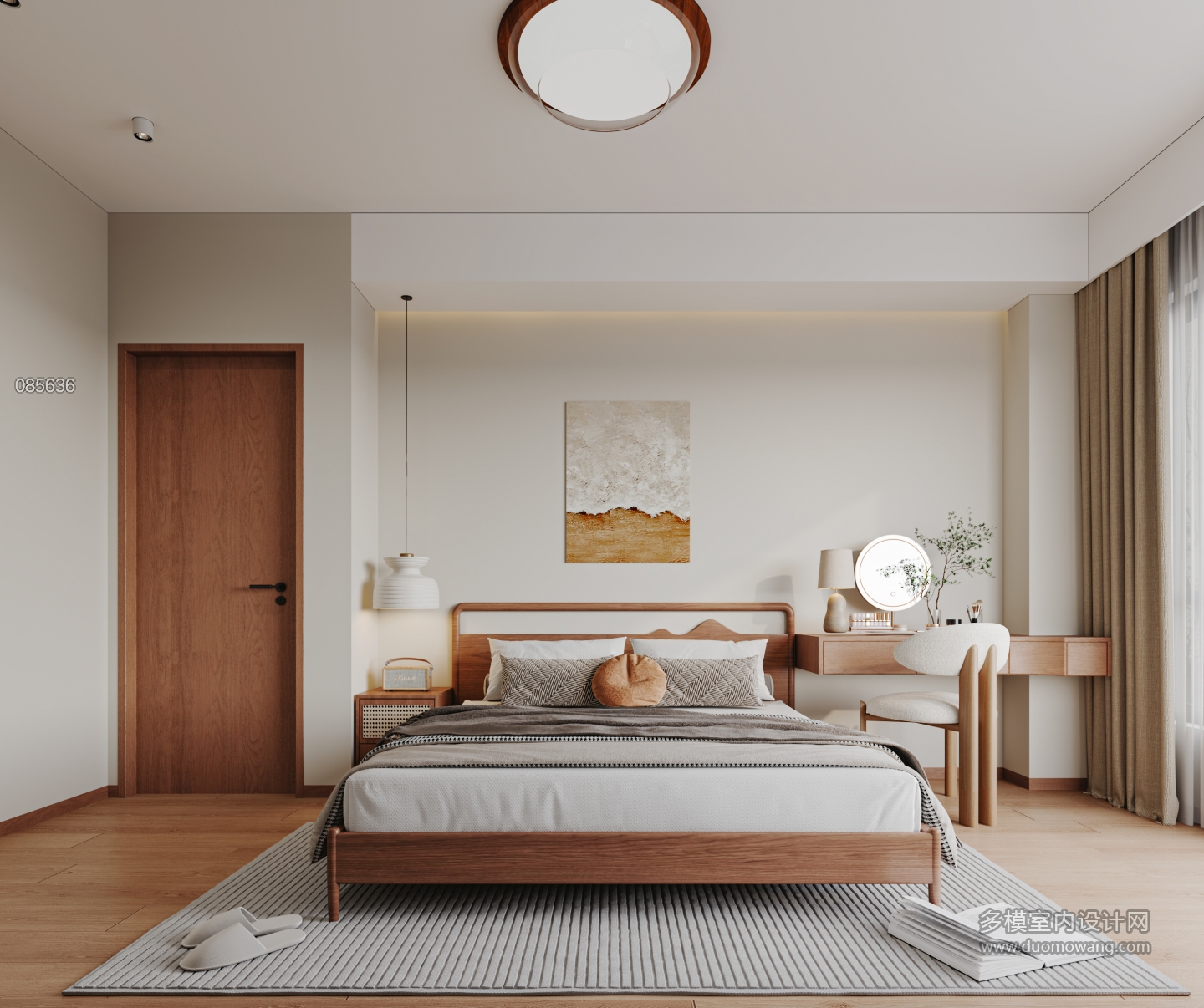 原木风主卧特写