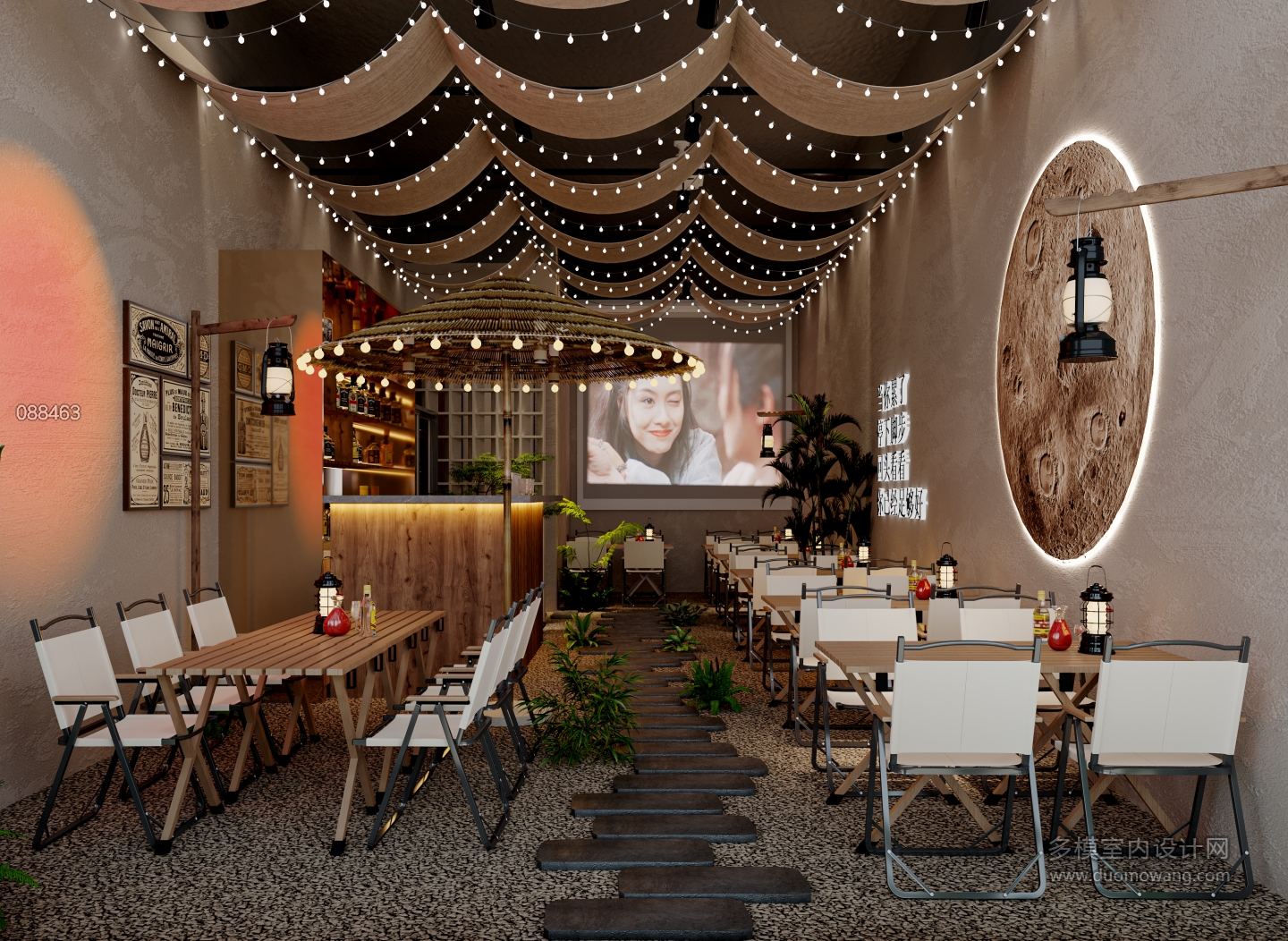 露营风酒吧单张