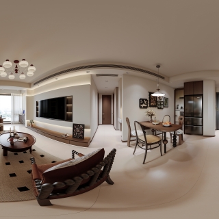 中古风 客餐厅全景