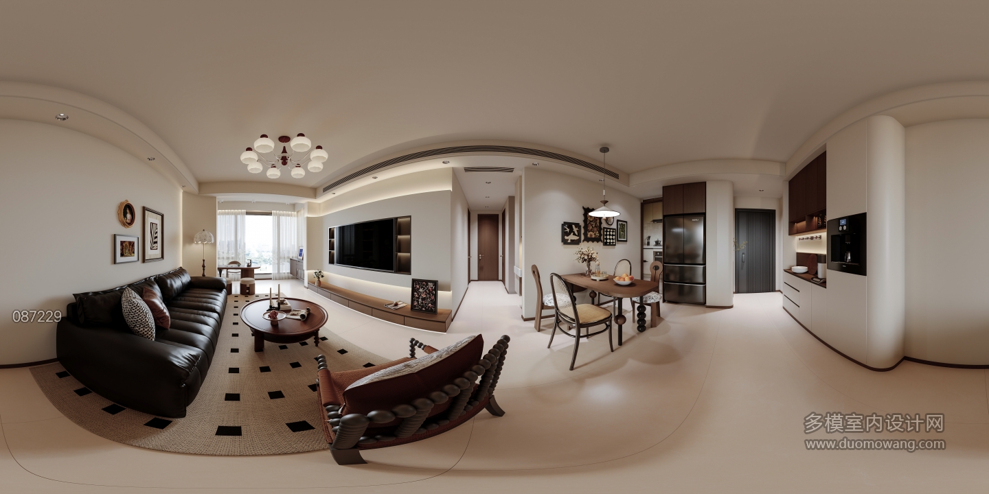 中古风 客餐厅全景