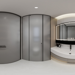 现代黑白灰卫生间