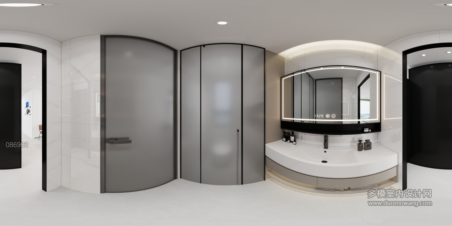 现代黑白灰卫生间