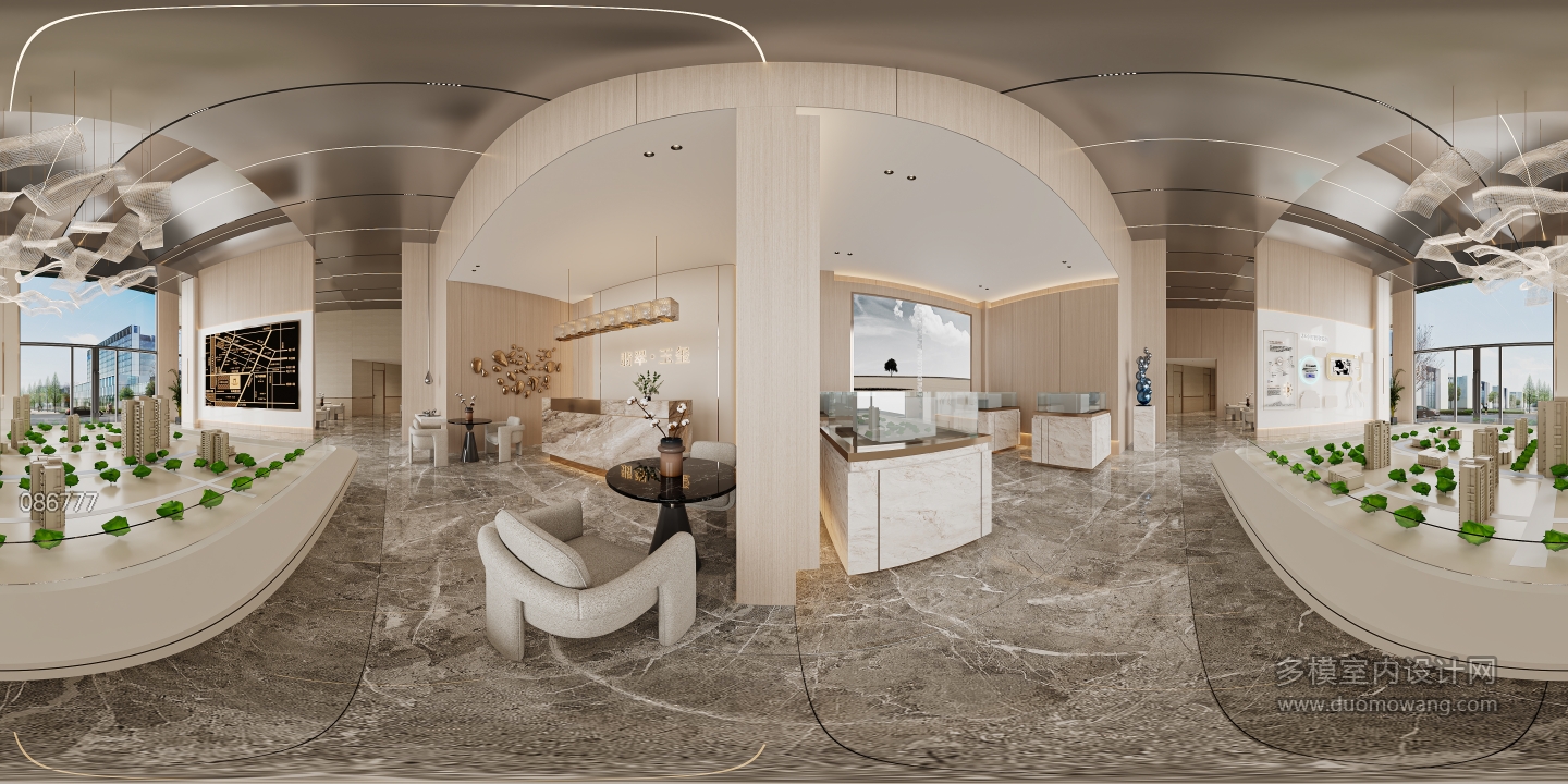 现代售楼部全景