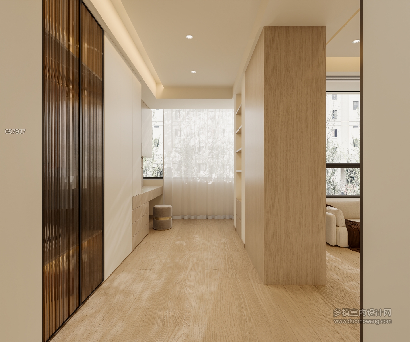 现代二楼主卧书房