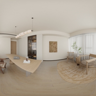 原木书房休闲区