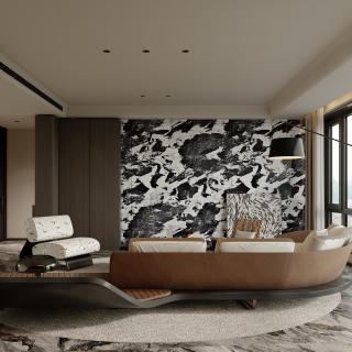 意式轻奢 电视墙