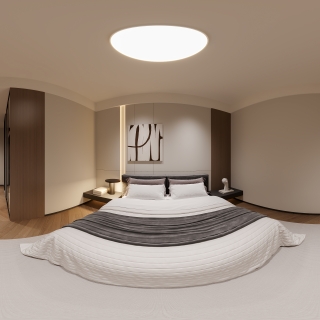 现代负一卧室全景