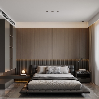 现代主卧室特写