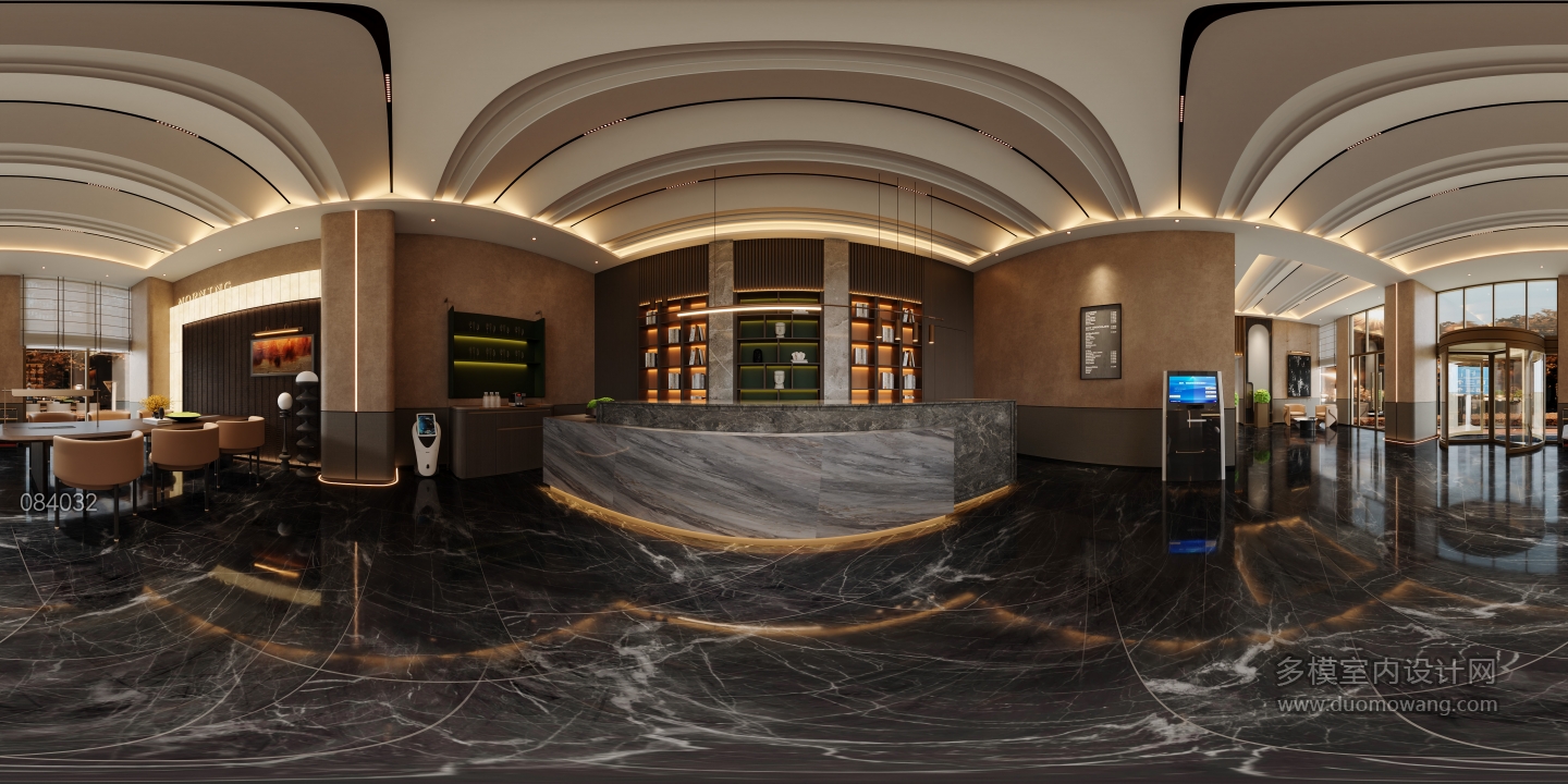 现代酒店大堂全景2