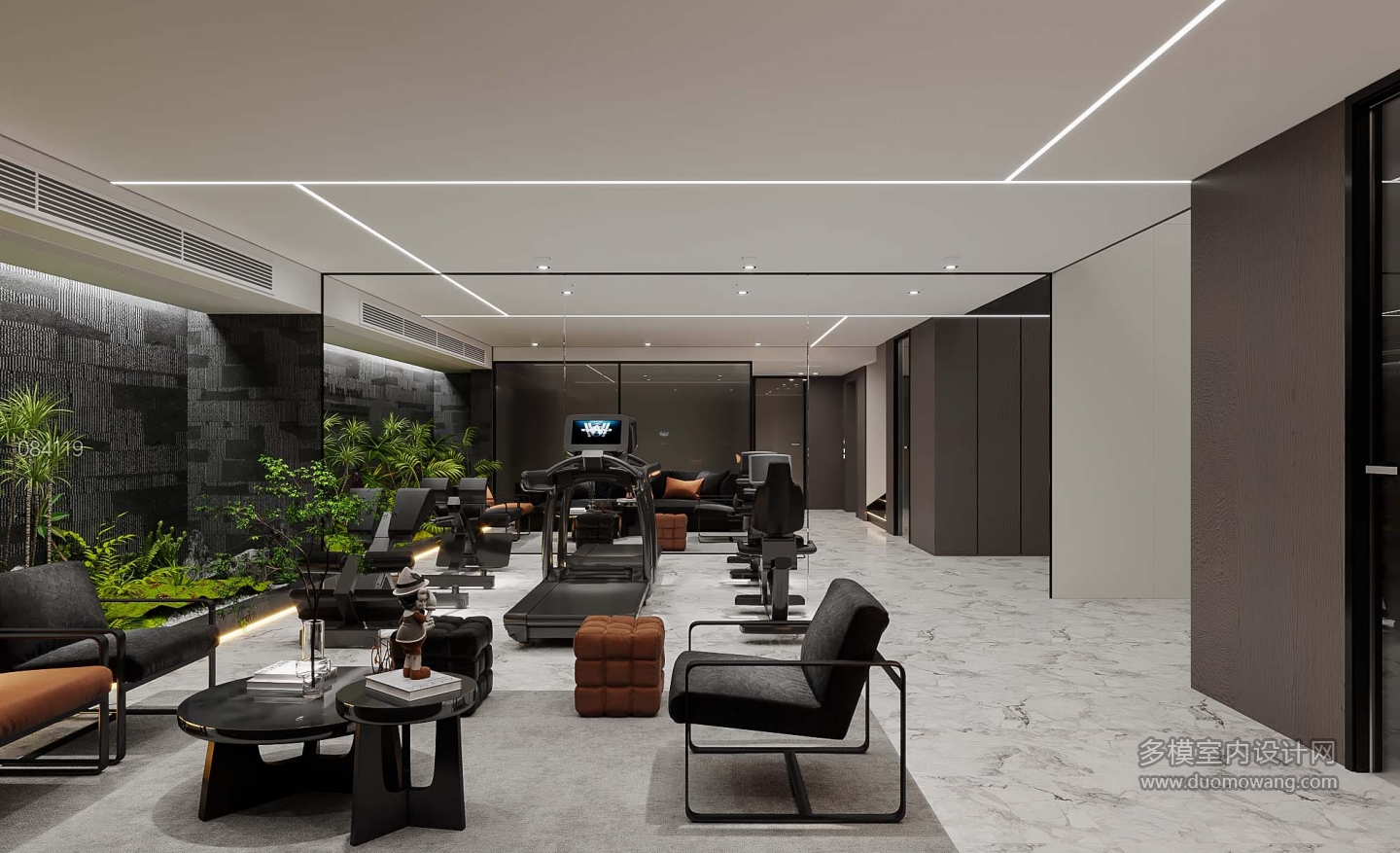 现代负二楼健身休闲区1