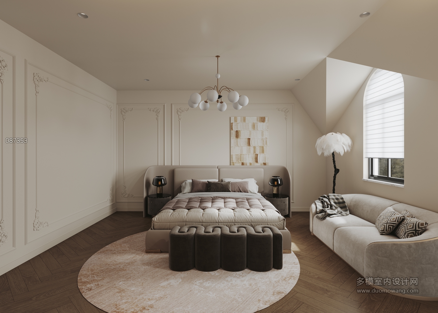 法式奶油三层左侧卧室