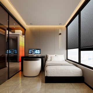 现代五河网咖单人包一