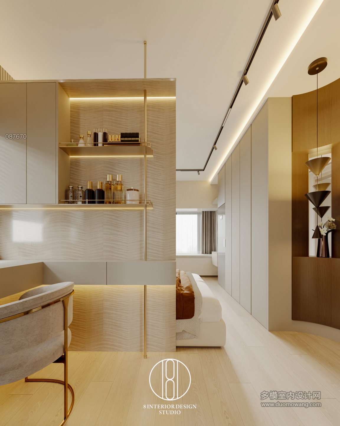 现代主人房梳妆台