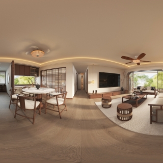 宋式家装 客餐厅全景