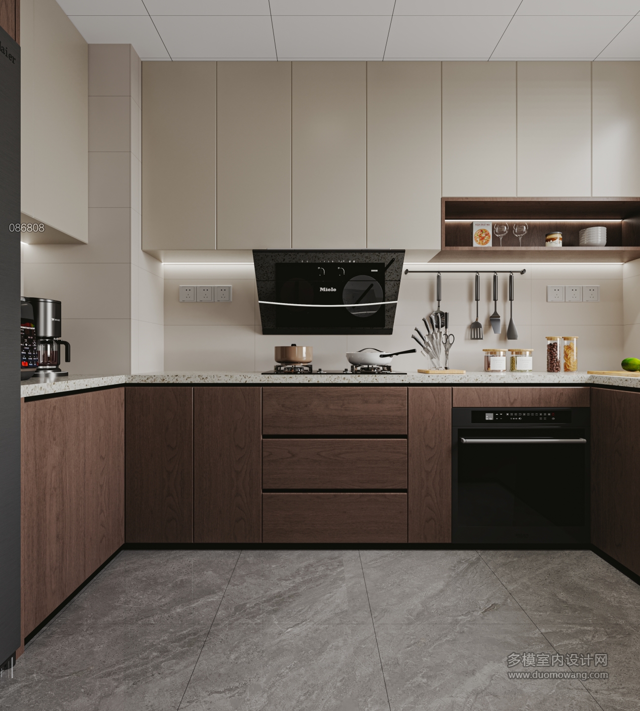 中古风厨房特写