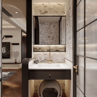 法式复古 次卫 洗手池静态