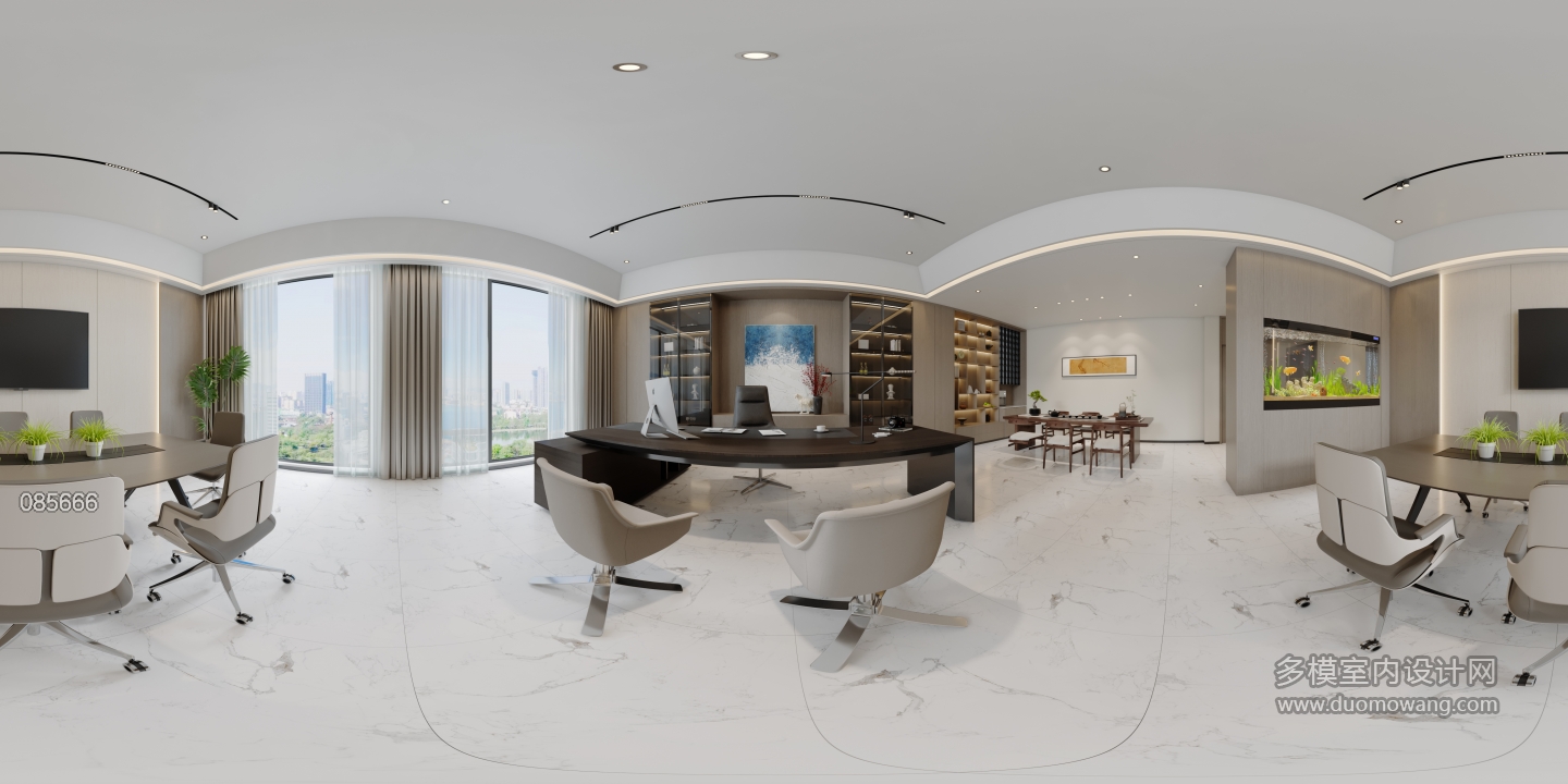 现代董事长办公室全景
