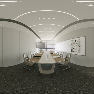 极简办公室会议室全景2
