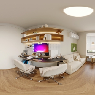 日式原木书房全景