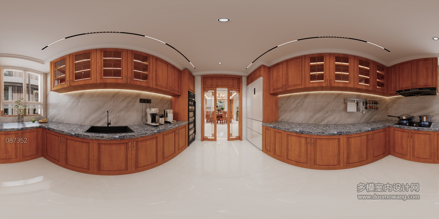 新中式厨房 静态 全景