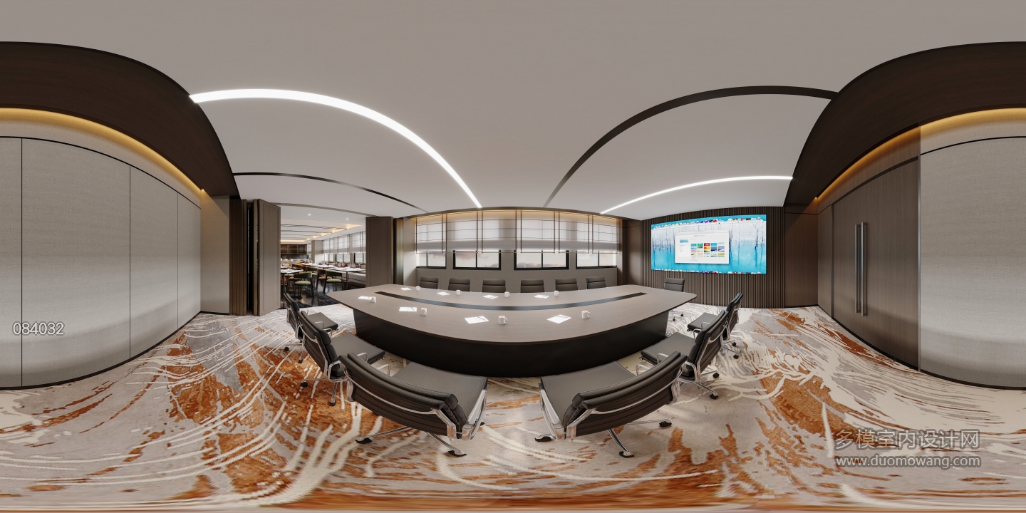 现代酒店办公室全景