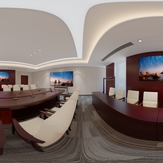 现代中会议室全景