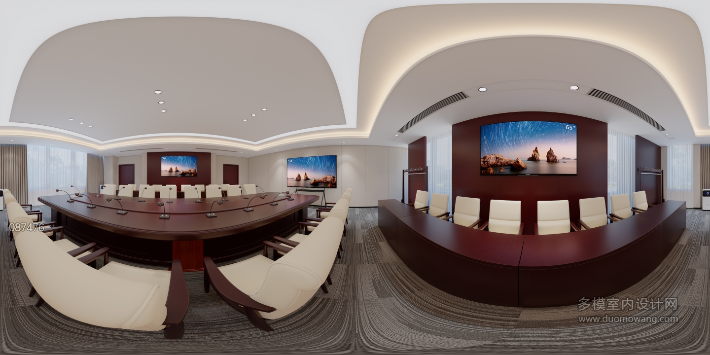 现代中会议室全景