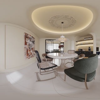 法式奶油一层餐厅全景