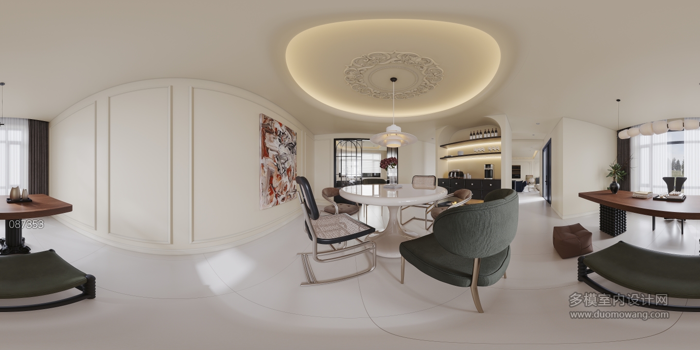 法式奶油一层餐厅全景