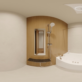 日式原木浴房全景