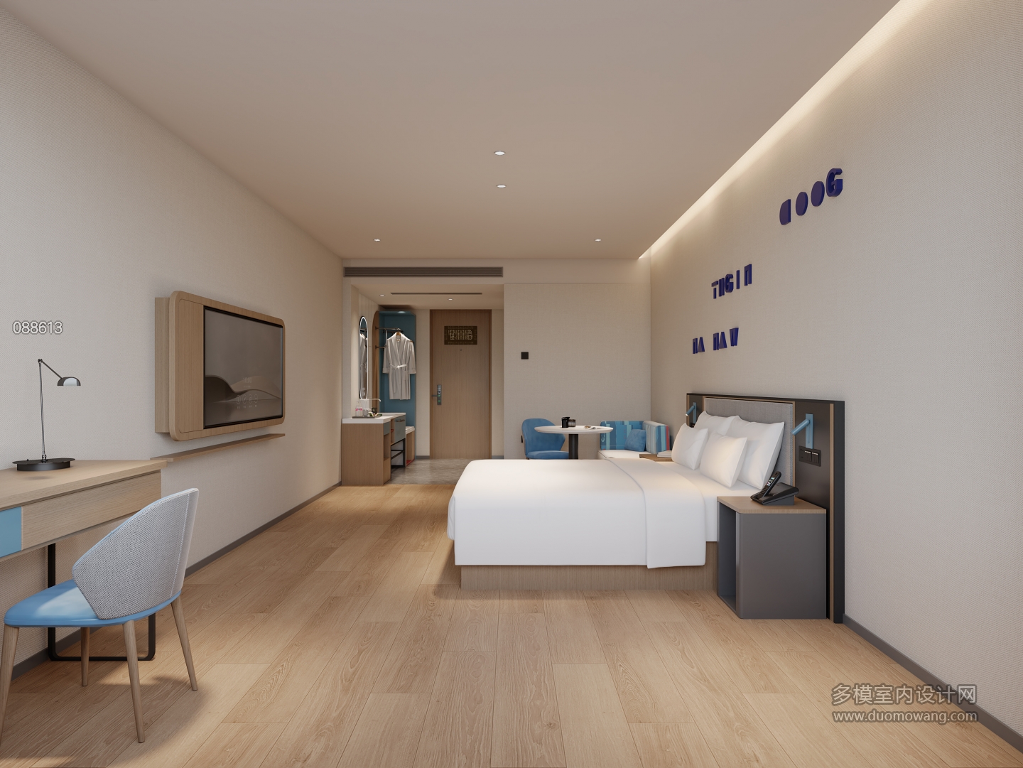 现代 客房 大床