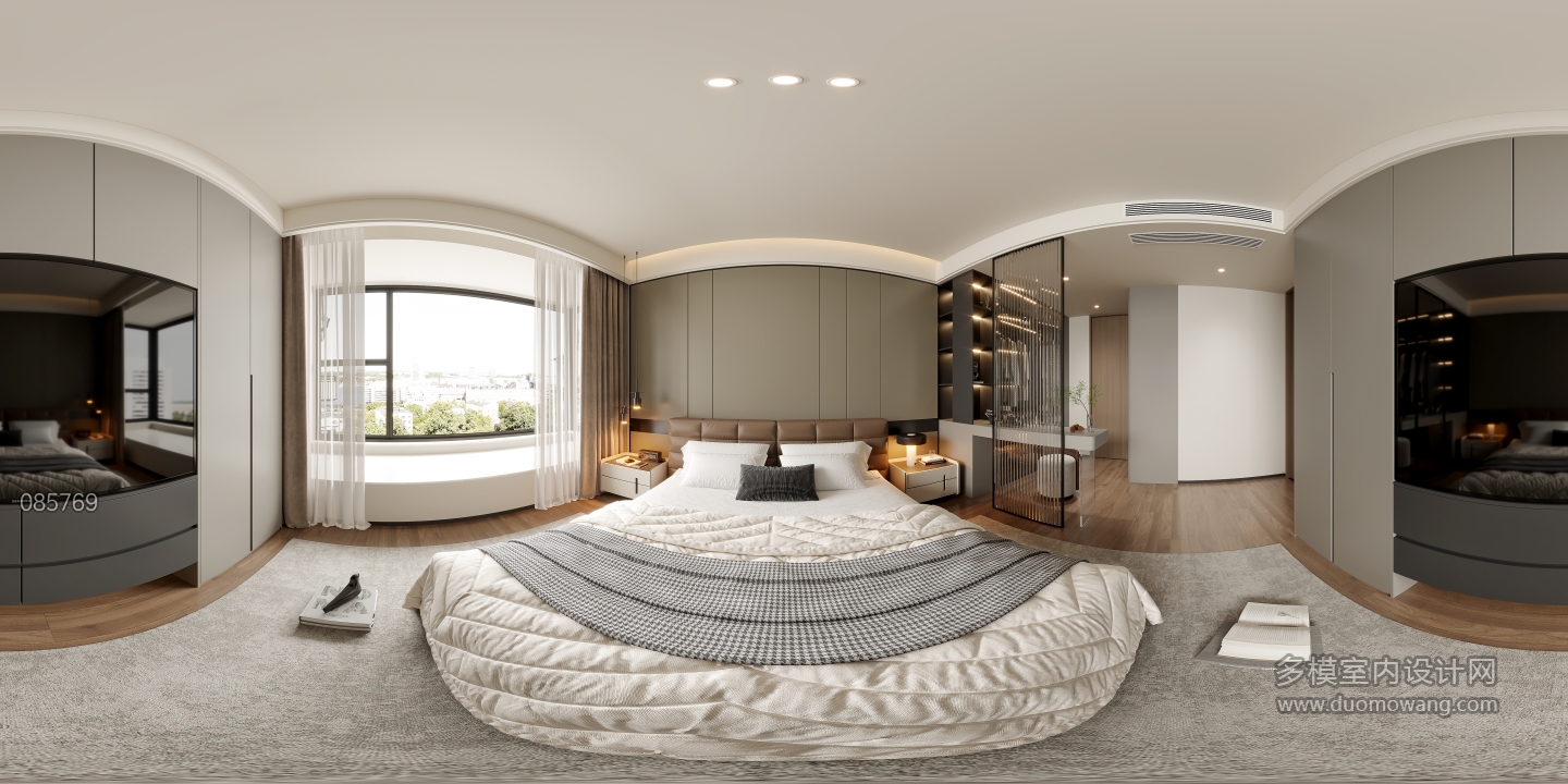 现代主卧全景