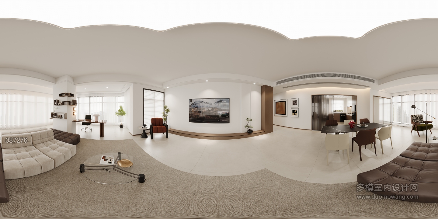 现代中古客厅全景