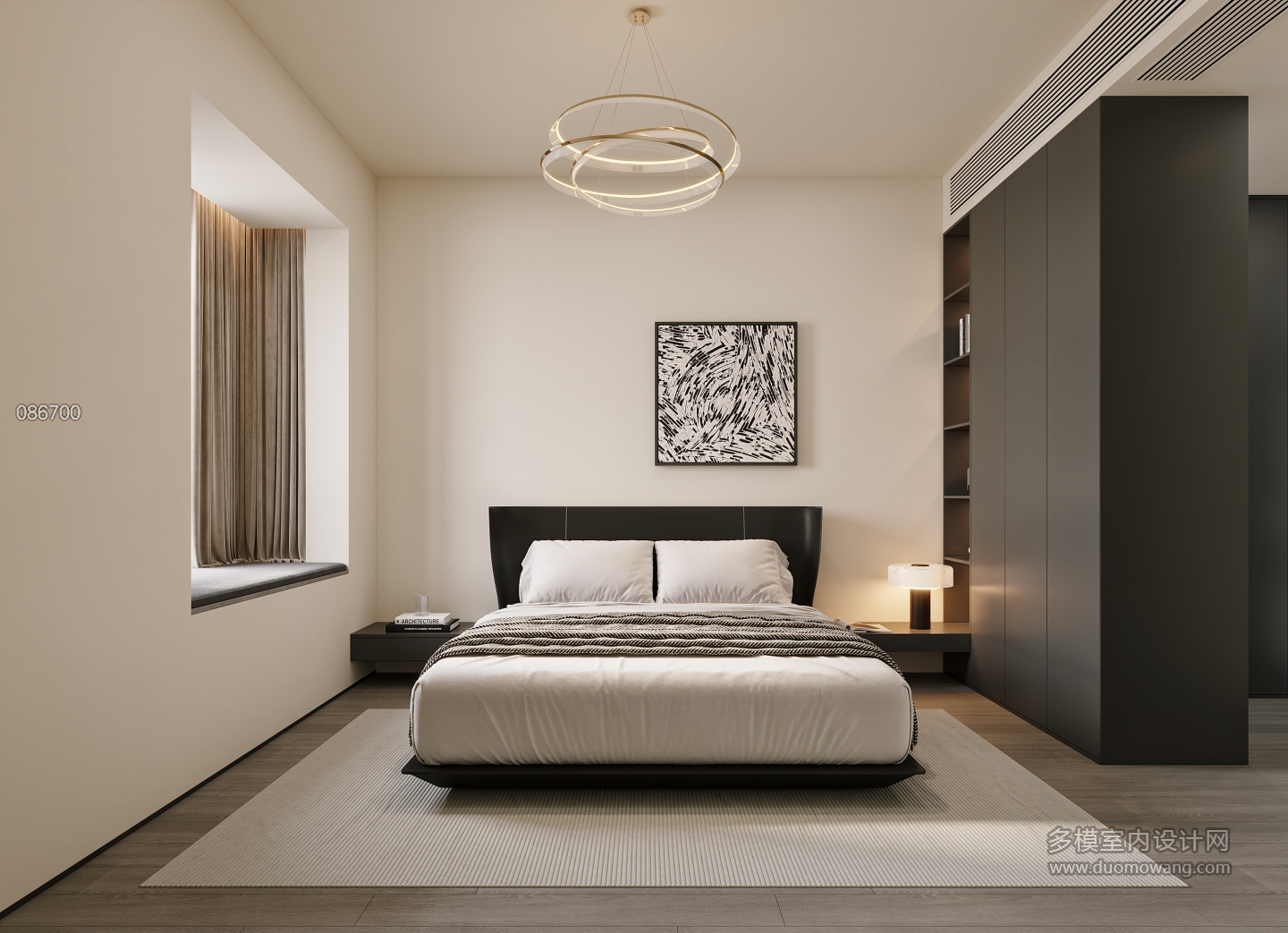 现代意式主卧特写