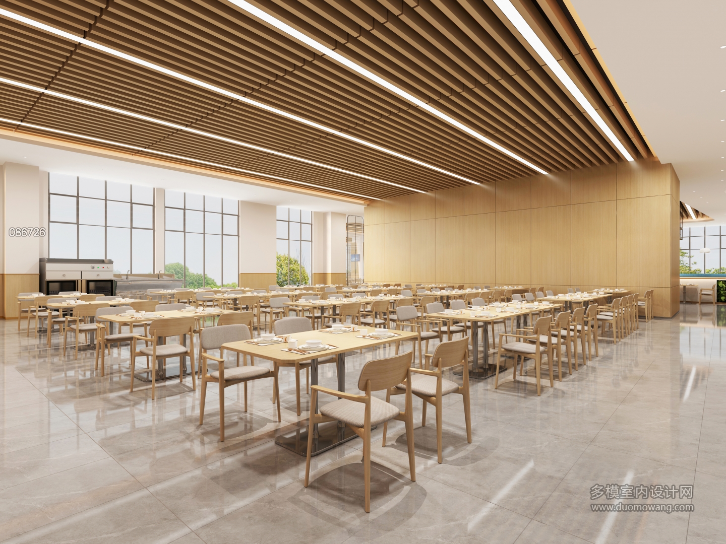 现代食堂学员餐厅视角二 (1) (1)