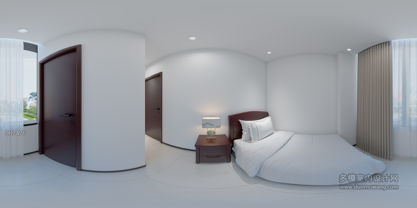 现代洽谈室休息区全景