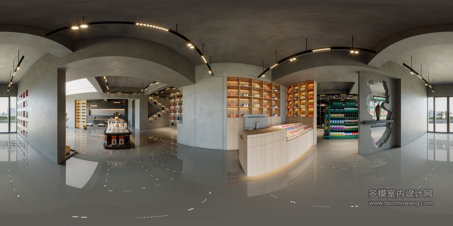 工业风烟酒店全景视角1