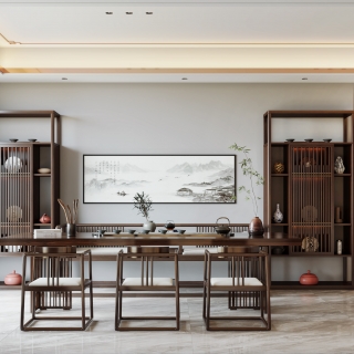 新中式二楼书房单