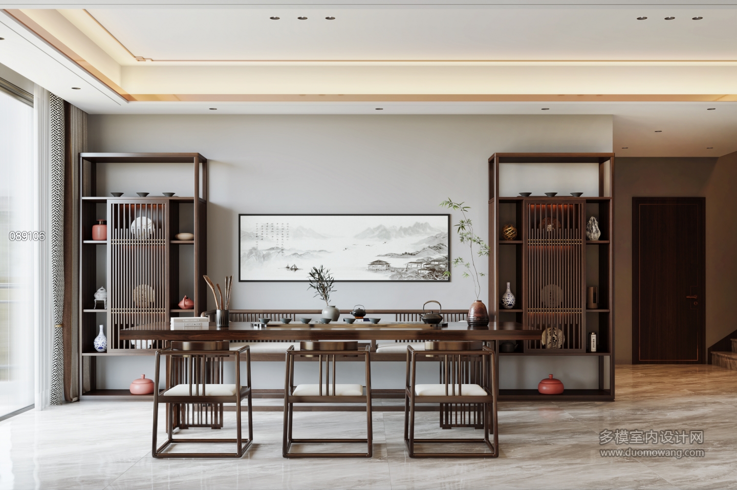 新中式二楼书房单