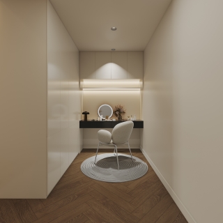 法式奶油三层右侧卧室衣帽间