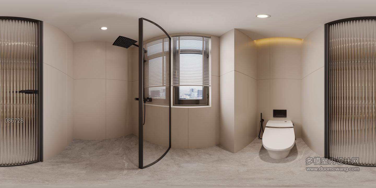 新中式卫生间全景