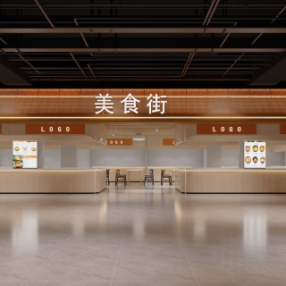 现代美食城门头