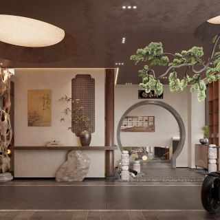 新中式会所进门