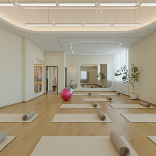 现代瑜伽教室特写