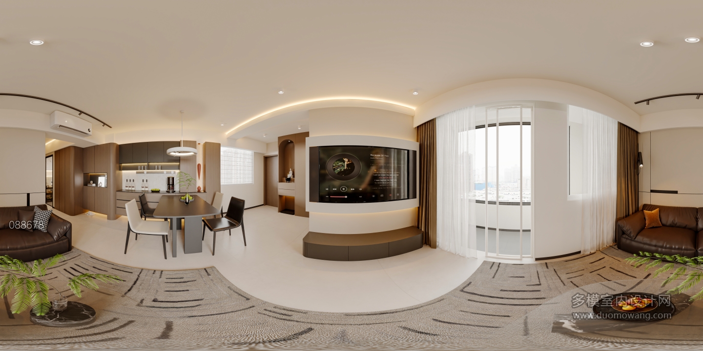 现代客餐厅全景