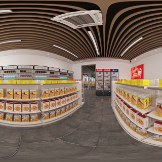 现代 食堂 超市全景01
