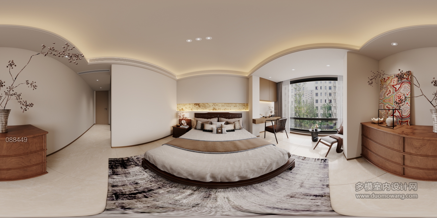宋式美学一楼主卧全景