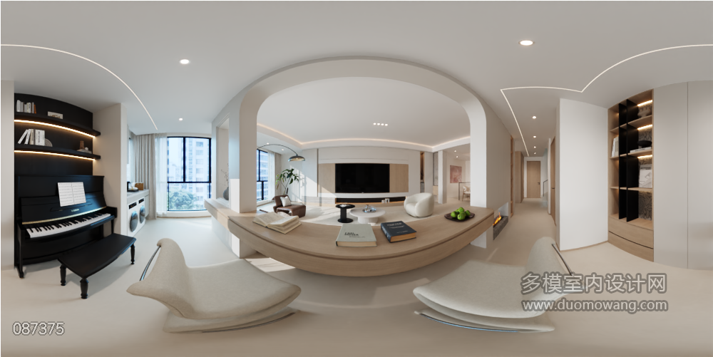 现代原木客餐厅