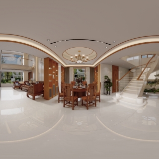 新中式 餐厅 全景